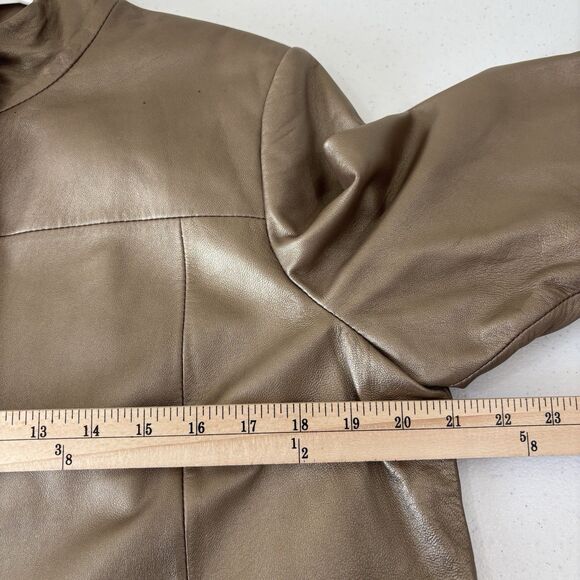 Pendleton 100% Leather Jacket Womens L Bronze Gold Blazer Supple Buttery Soft - Picture 7 of 11